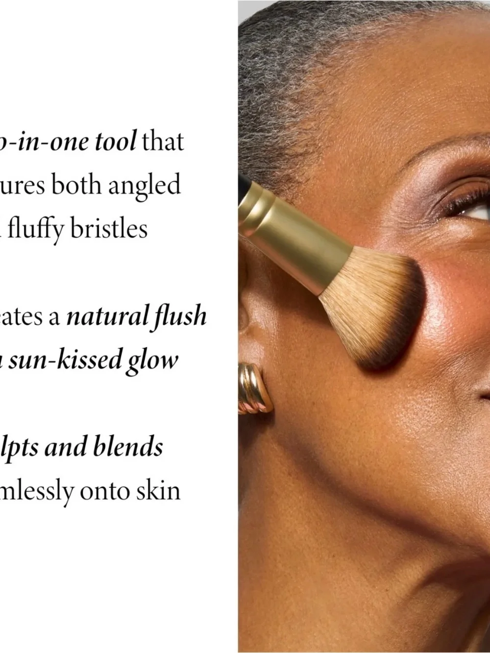 Laura Geller Dual-Ended Powder & Contour Brush in Gold and Brown
